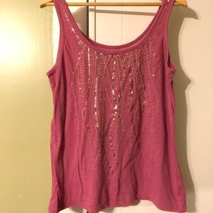 3/$15! Maurices Sequined Pink Tank Top Size XXL
